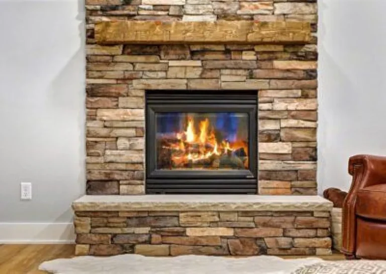 Fireplace & Interior Stone: finished TriLite stone fireplace surround