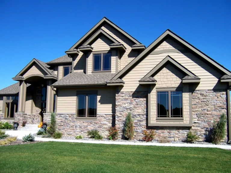 Residential Installation: finished TriLite stone veneer on a home exterior