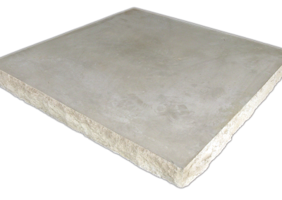 A square concrete slab with smooth top and rough edges on a white background.