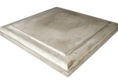 A square, white concrete slab with a raised border, shown against a plain white background.